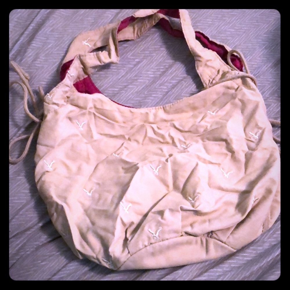 Tan and Pink American Eagle Purse